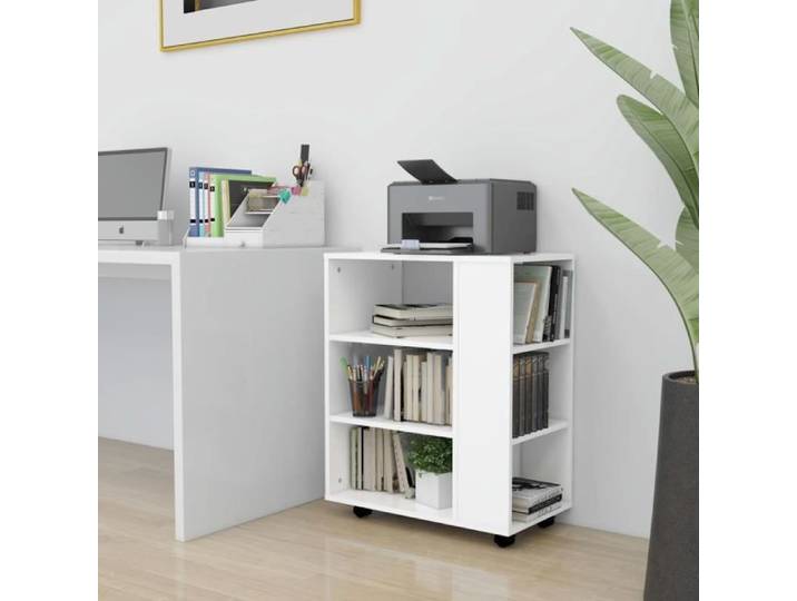 Armoire à roulettes Blanc 60x35x75 cm Aggloméré