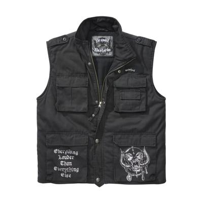 Funktionsweste BRANDIT "Brandit Herren Motörhead Ranger Vest", Herren, Gr. XL, schwarz, 80% Polyester, 20% Baumwolle, ohne Ausschnitt, Westen Funktionsweste