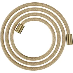hansgrohe AXOR ShowerSolutions Textilbrauseschlauch, 2000mm, beidseitig zylindrische Mutter, 28291950, Farbe: Brushed Brass