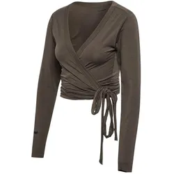 hummel, Damen, Sportshirt, hmlSOFT WRAP BLOUSE (XL), Braun