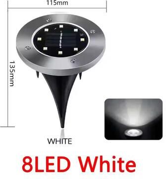 Inspired Living Garden Glow Solar Underground Disk Lights 8 LED 20 LED Pack (Outdoor Lawn & Yard Decoration) 8led White 8