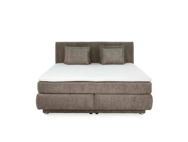 Trendstore Jillian Mix Boxspringbett Bezug Bouclé mit Bettkasten - Bouclé 428/28 braun/grau Modern