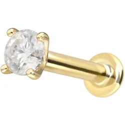 14 Karat Gold Labret mit Innengewinde MOISSANIT