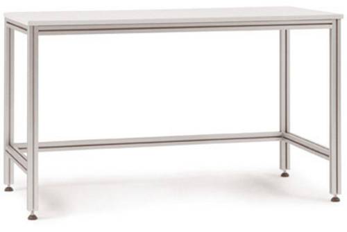 Manuflex AA1002 Kastentisch ALU mit Linoleumplatte für sitzende Tätigkeiten, BxTxH = 1000 x 600 x 750-767mm