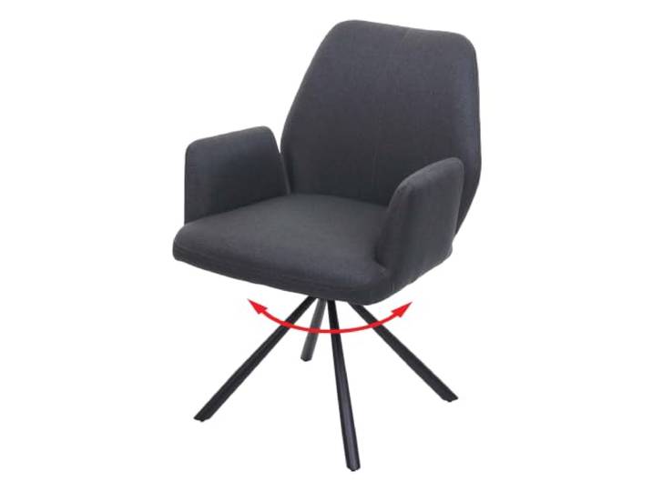Mendler Esszimmerstuhl HWC-H71AM, Küchenstuhl Lehnstuhl Stuhl, drehbar Auto-Position Stoff/Textil Stahl - dunkelgrau