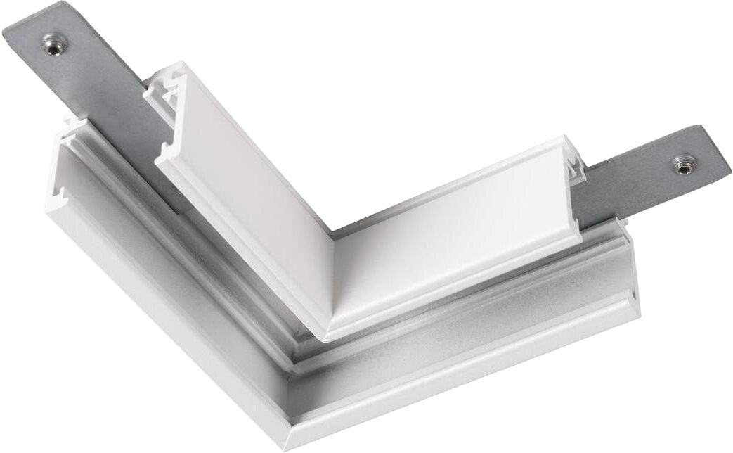 Slv L-Verbinder Mechanisch, 48v Track, Für Aufbauschiene Standard, Rechts, Weiß - 3 Phasen Stromschienen 48v