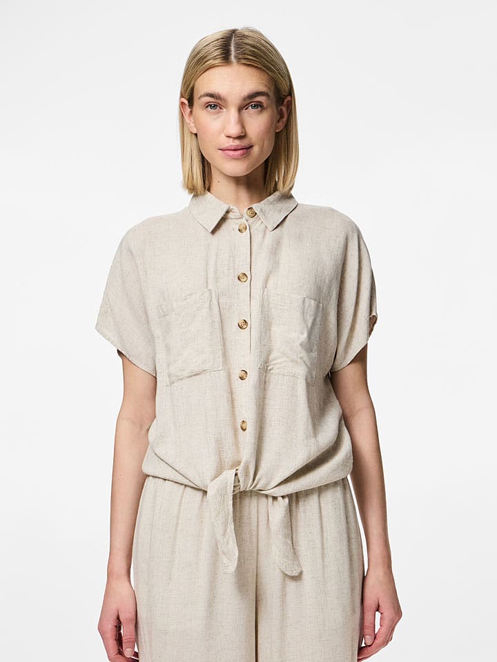 Pieces Bluse "Pia" in Sand - M