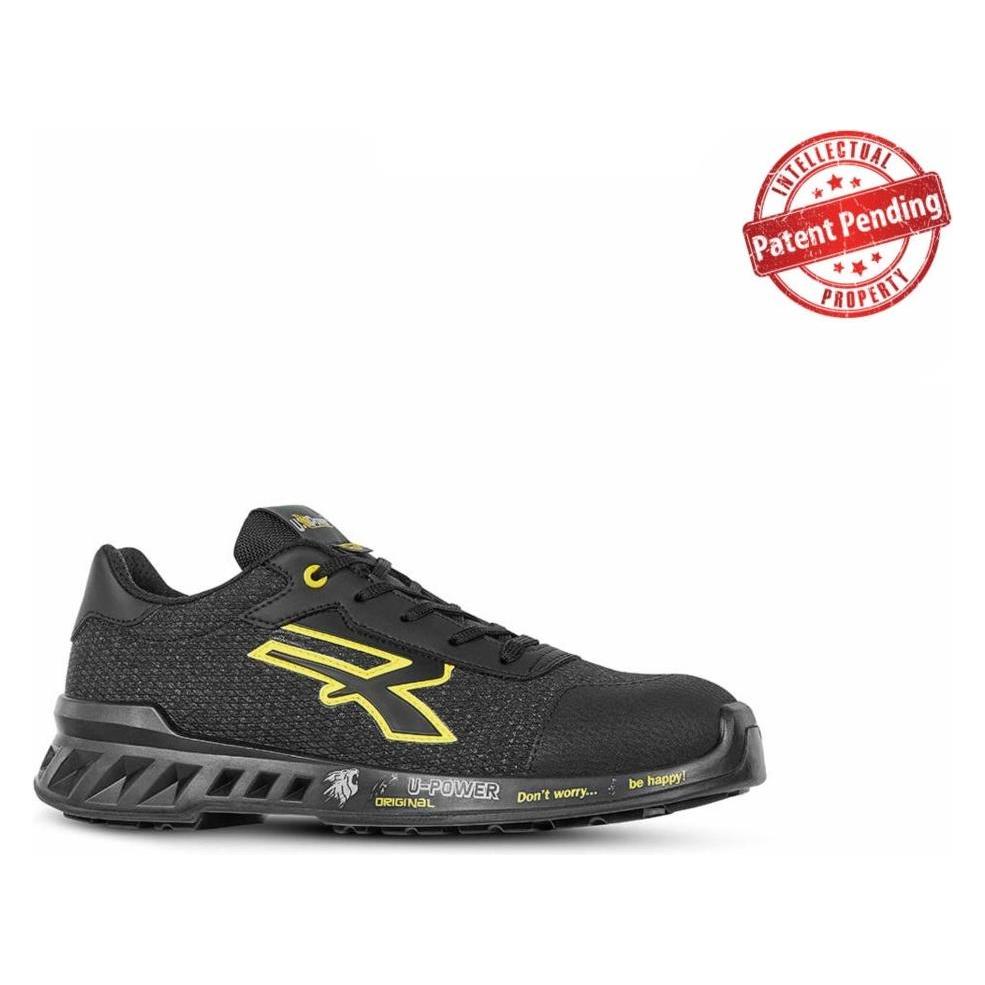 Upower U-Power Schuhe Frank Schwarz Gelb Niedrige Nummer (S1P, 44) (0RV20036-44)