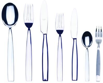 Mepra Mediterranea Flatware Set with Cake Fork - 30 Pieces Knives Hollow Handle