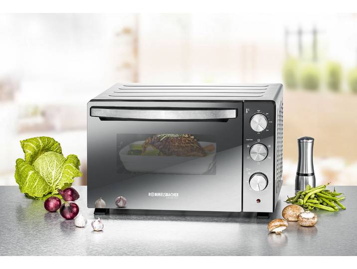 ROMMELSBACHER Minibackofen BGS 1500 , silber (schwarz, silberfarben), B:50,5cm H:33cm T:40,3cm, Minibacköfen, Minibackofen
