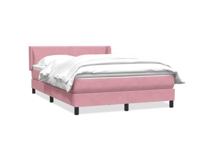 LKJephalotrope Boxspringbett mit Matratze Topper Samt Rosa 160x210 cm Polsterbett fürs Schlafzimmer mit höhenverstellbarem Kopfteil, punktelastischer Taschenfederkernmatratze und Topper.