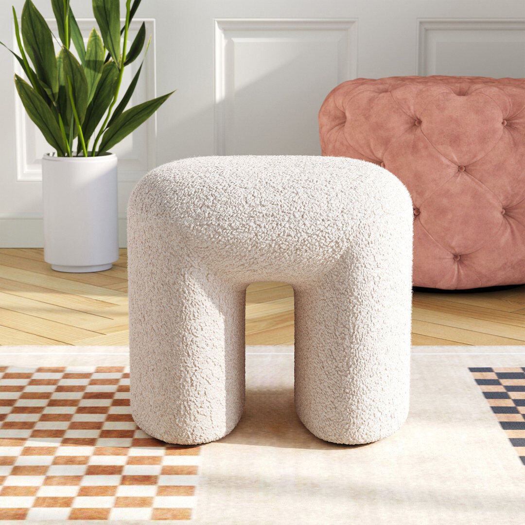 Metro Manufactured Wood Accent Stool White 41cm H X 46cm W X 44cm D