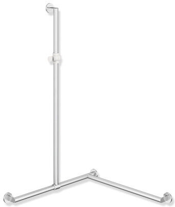 Hewi main courante de Inox System 900 900.35.3S2XA98 600-1250 x 475-1800 x 475-1800 mm, mat, Halter sécurité, gauche