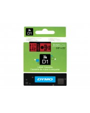 Dymo D1 Glänzend schwarz auf rot Rolle 0,9 cm x 7 m 1 Kassetten Band für LabelMANAGER (S0720720)