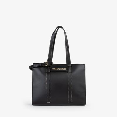 Shopper VALENTINO BAGS "AURY RE", Damen, Gr. B/H/T: 35cm x 26cm x 13cm, schwarz, Lederimitat, Taschen Shopper, Damen Umhängetasche, Tragetasche, Schultertasche mit Kontrastnähten