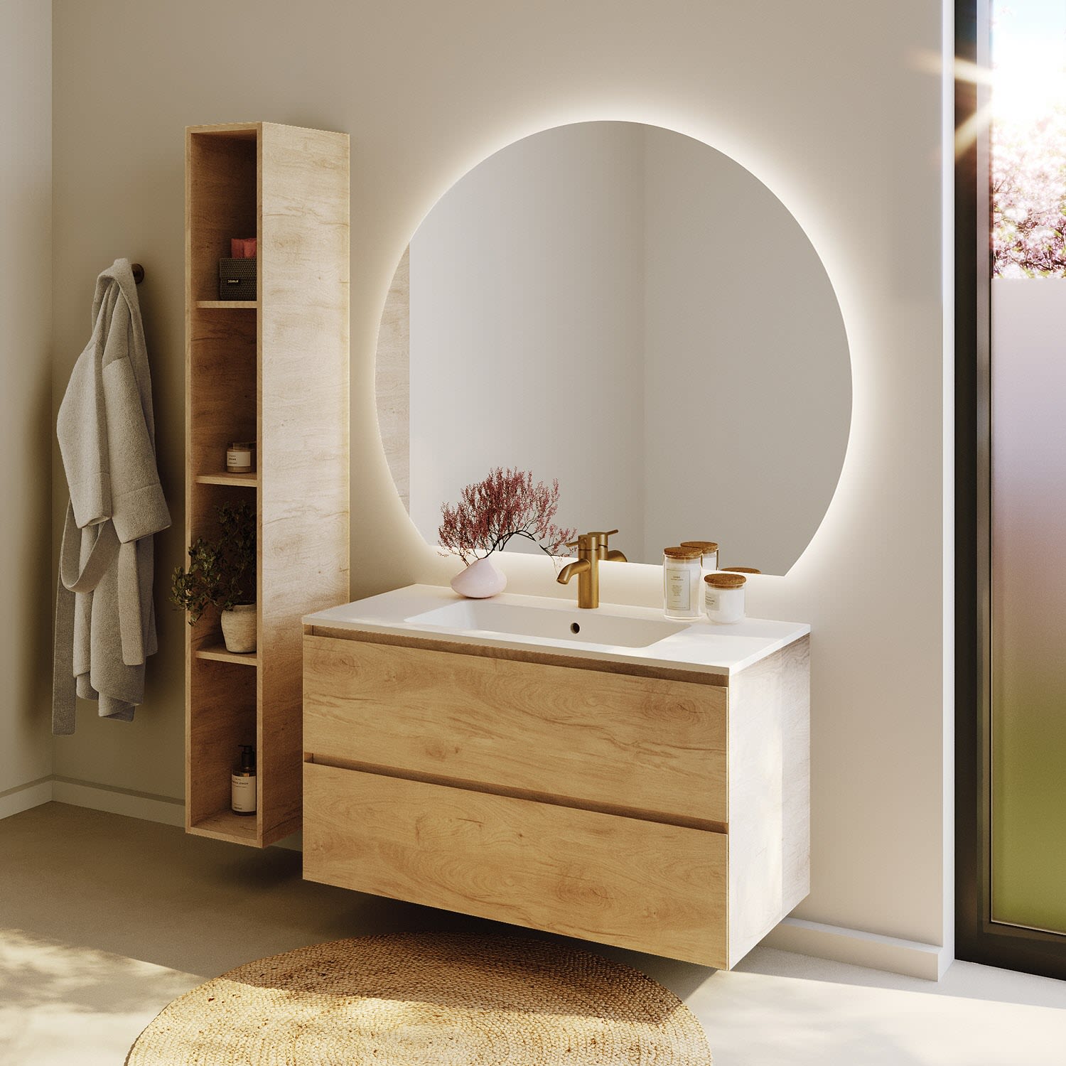Riho Spring-Up Hochschrank 23 x 168 cm, offen, Badmöbel, F001510D05,