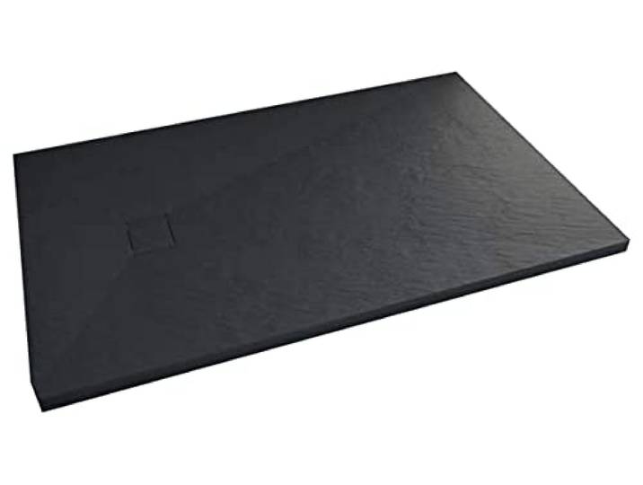 Schüssel zum Aufstellen, aus SMC-Verbundwerkstoffen, Schieferfinish, schwarz, 90 x 140 cm, Rock 2 Black 90