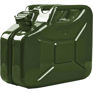 Valpro Benzinkanister 10117, 10 Liter, grün, aus Metall