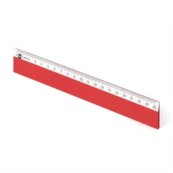 Metrie | Scholar-W20HR Holzlineal rot mit weißem Streifen unter der Skala | 20 cm