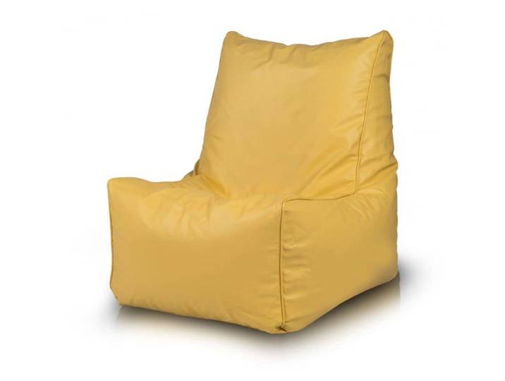 Pouf Solid siège souple en similicuir pouf rembourré double fermeture anti-perte facile à nettoyer Jaune Moutarde E3 M