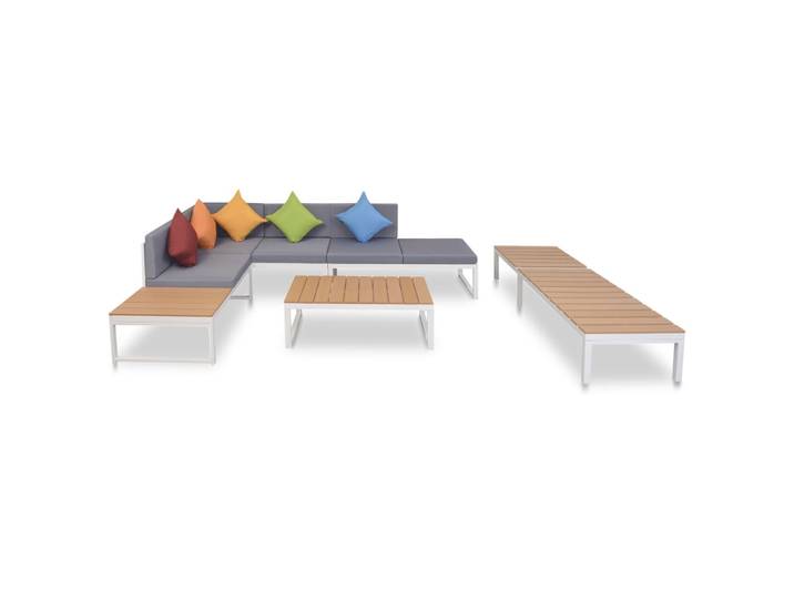 vidaXL 5-tlg. Garten-Lounge-Set mit Auflagen Aluminium und WPC