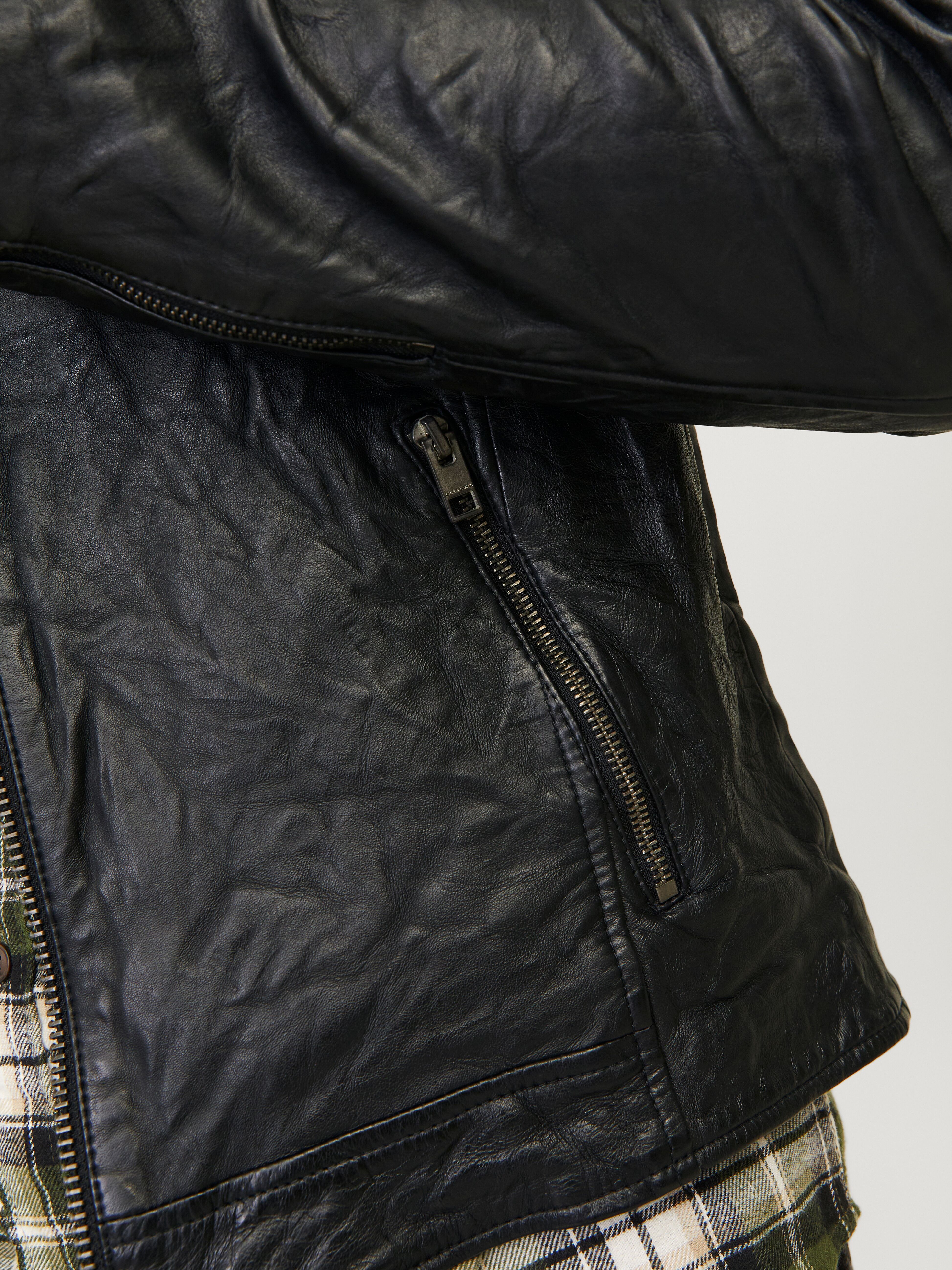 Jack & Jones "JJERICHARD LEATHER JACKET NOOS" schwarz S