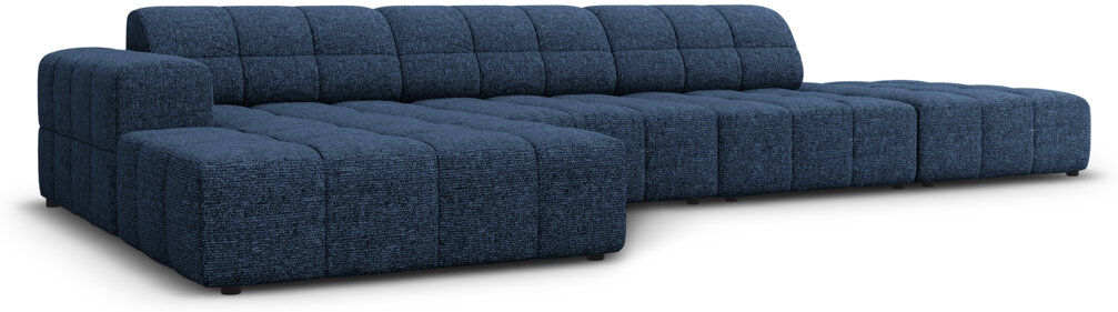 Micadoni Home Chicago 5 Seater Corner Sofa Blue 70cm H X 866.14cm W X 421.64cm D