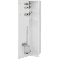 WC-Wandcontainer 2 weiße Glastüren BxH: 178x825 mm Anschlag links innen weiß Evenes