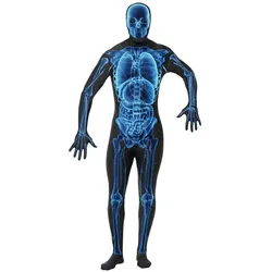 Smiffys Zentai Röntgen Skelett Ganzkörperkostüm (L)