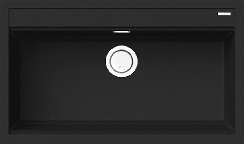 Elleci Best 360 G40, Schrankwaschbecken, Rechteckig, Granitek, Schwarz, 1 Becken, Rechteckig