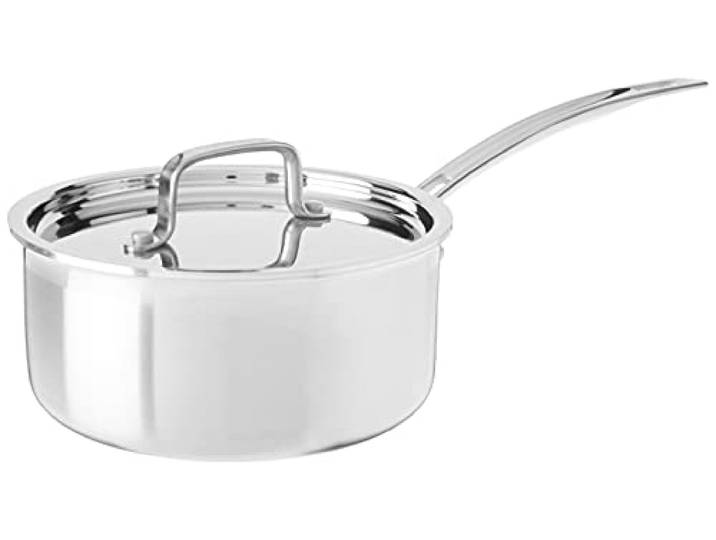 Cuisinart Multiclad Pro MCPS19-18N Pfanne, dreilagig, 2 Viertel, Edelstahl, Stielkasserolle mit Deckel