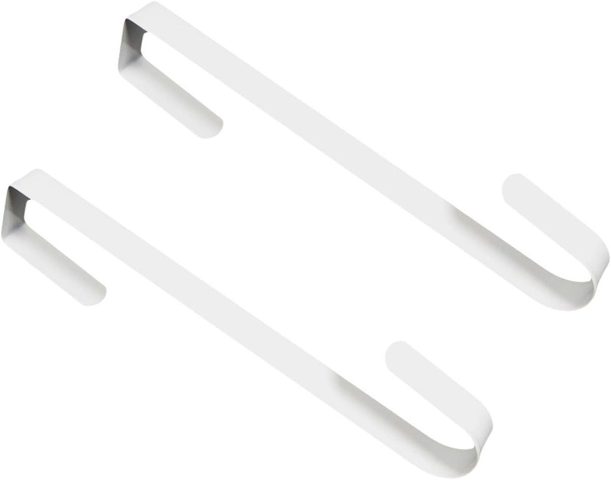 Set van 2 witte metalen deurhangers voor decoratie zonder schroeven