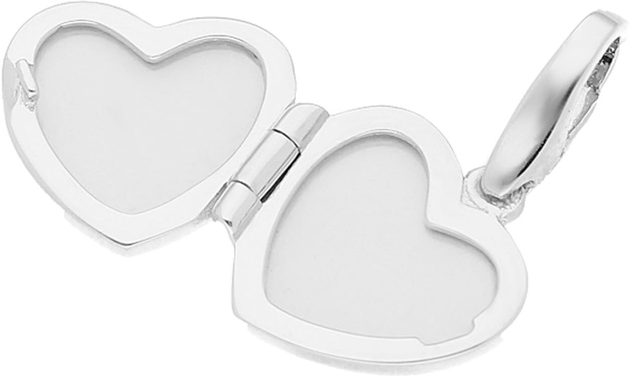 Charm Medaillon "Charm Medaillon herzförmig, Silber 925", silber, GIORGIO MARTELLO MILANO, Charms, Damen, Silber 925 (Sterlingsilber), Charm Medaillon
