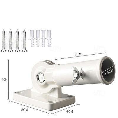 Verstellbarer Fahnenmastenhalter Fahnenmasthalterung für Außenhaus robuster Aluminium Multifunktions-Fahnenmast-Montagehalter rostfrei mit Zubehör 1 Innendurchmesser