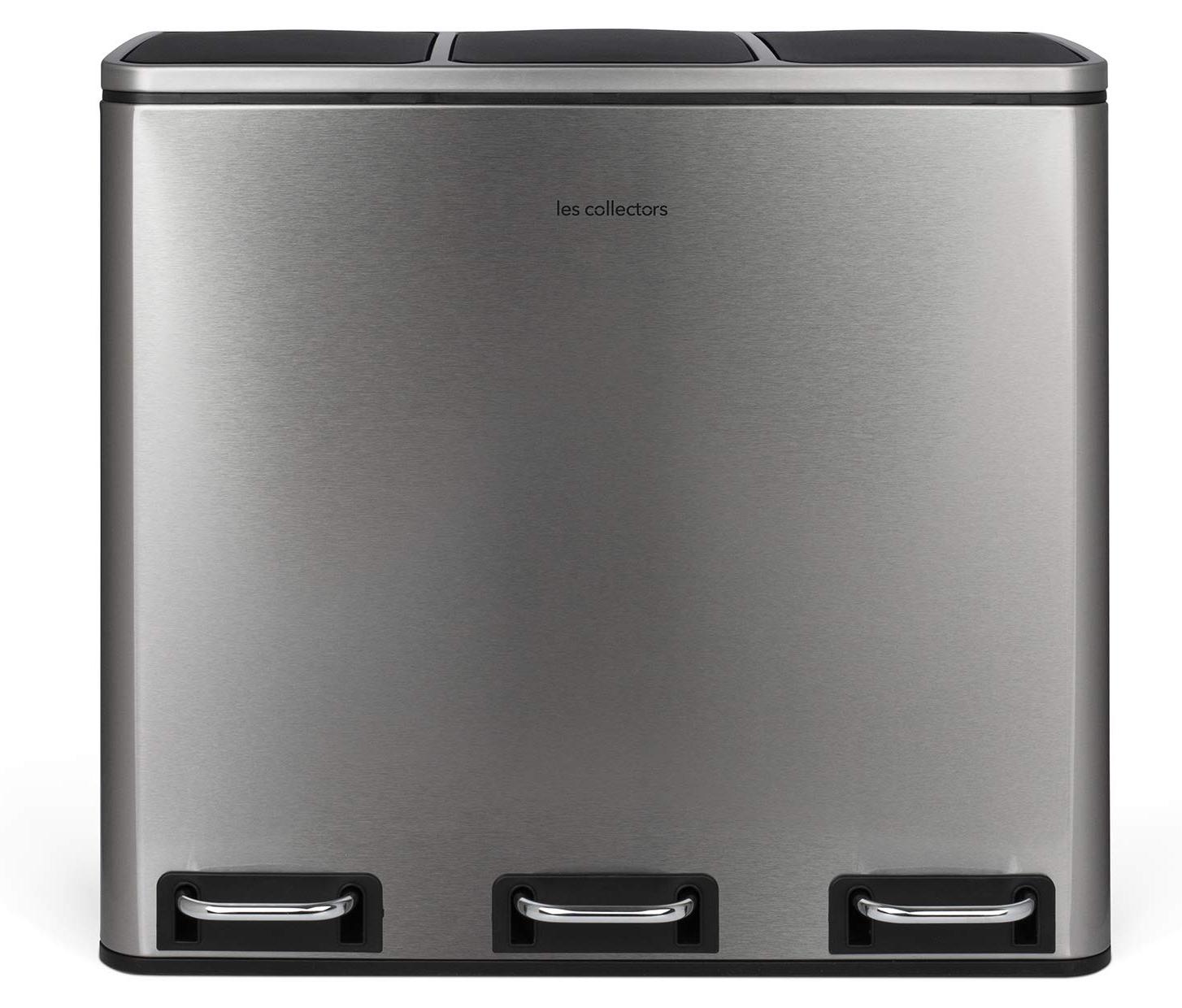 Mülltrennungseimer Edelstahl 54 L 3 Fächer Soft-Close Pedal