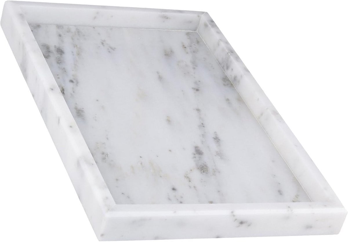 Rechthoekig Marmeren Dienblad 30 x 20 cm - Decoratieve en Functionele Opbergbak voor Badkamer en Salontafel