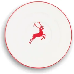 Gmundner Keramik Rubinroter Hirsch, Untertasse, Rot