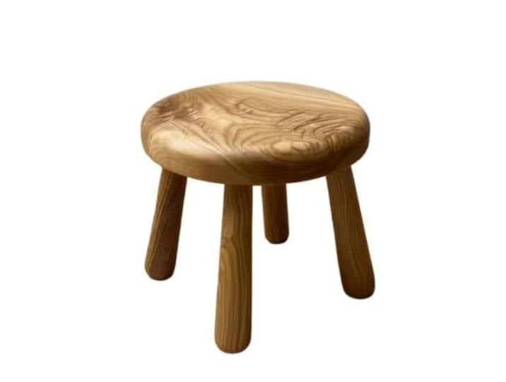 XXAD553TY Kurzer runder Hocker aus Holz, geeignet for Schuhwechsel Kleiderschrank(Yellow)