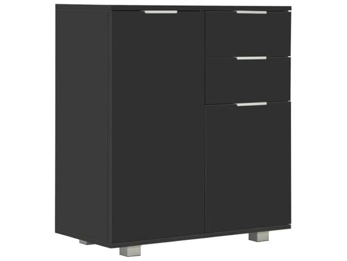 KKgypkn Sideboard Hochglanz-Schwarz 71x35x80 cm Holzwerkstoff 2 Schubladen, 2 Türen, Stauraum, Leicht zu reinigen, Stabil und langlebig
