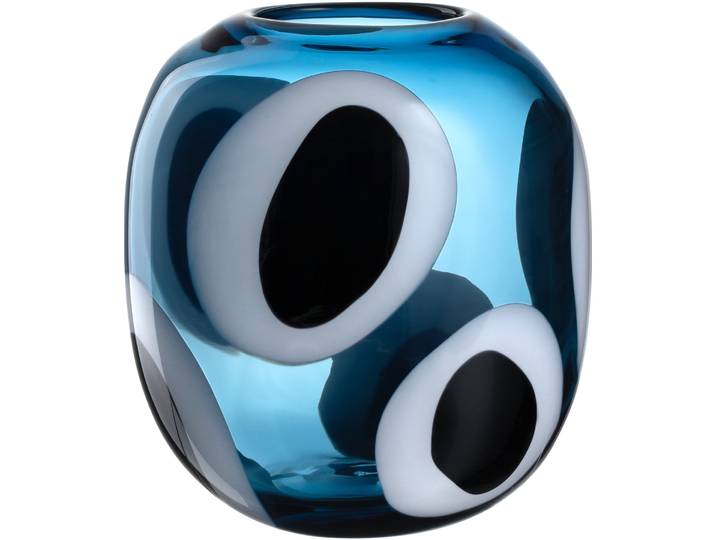 Dekovase LEONARDO Vase OCCHI BLU , blau, B:20cm H:21cm T:14,5cm, Glas, Vasen, Dekovase
