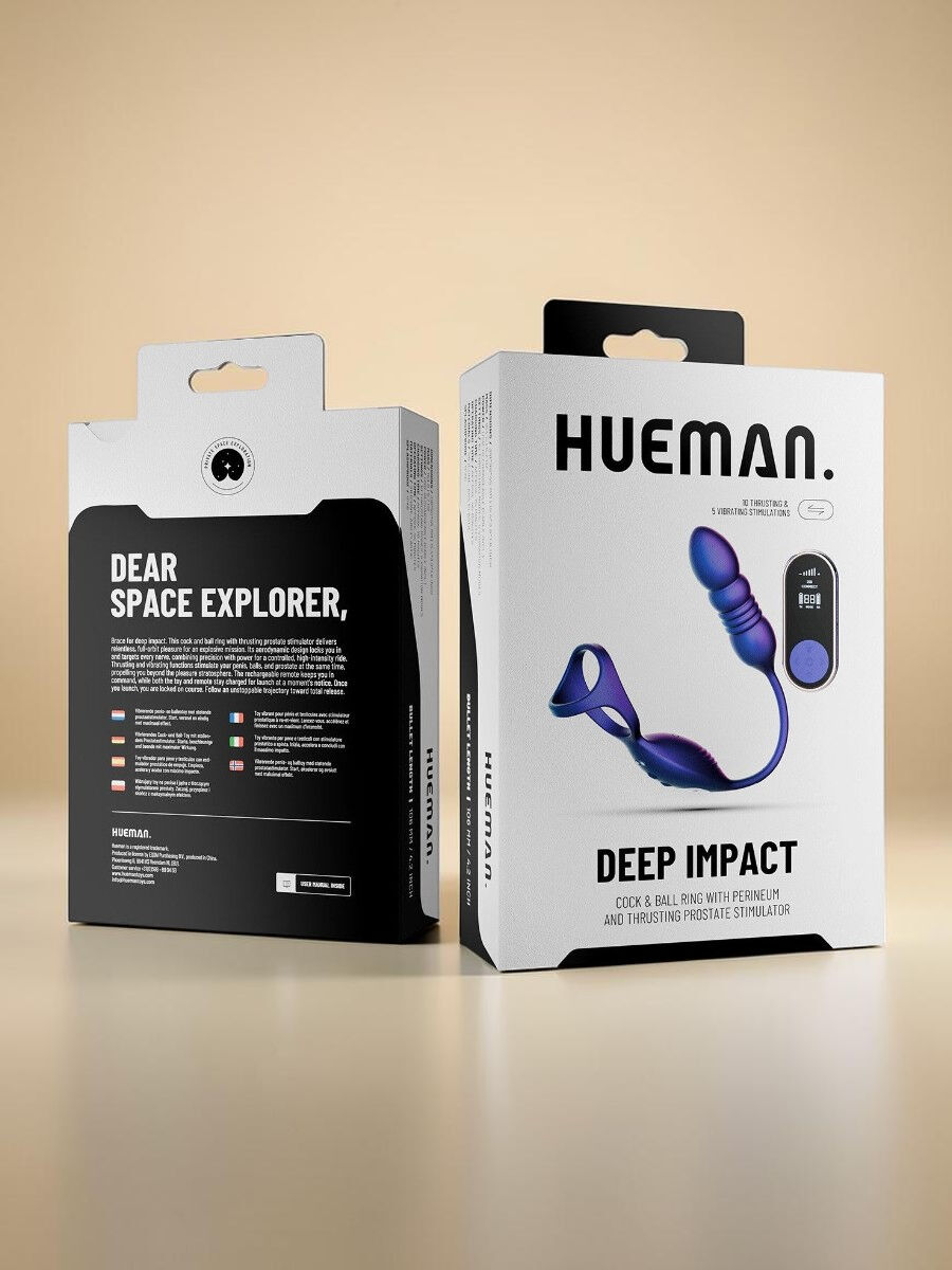 Hueman Anneau pénien avec stimulateur prostatique vibrant et pulsant