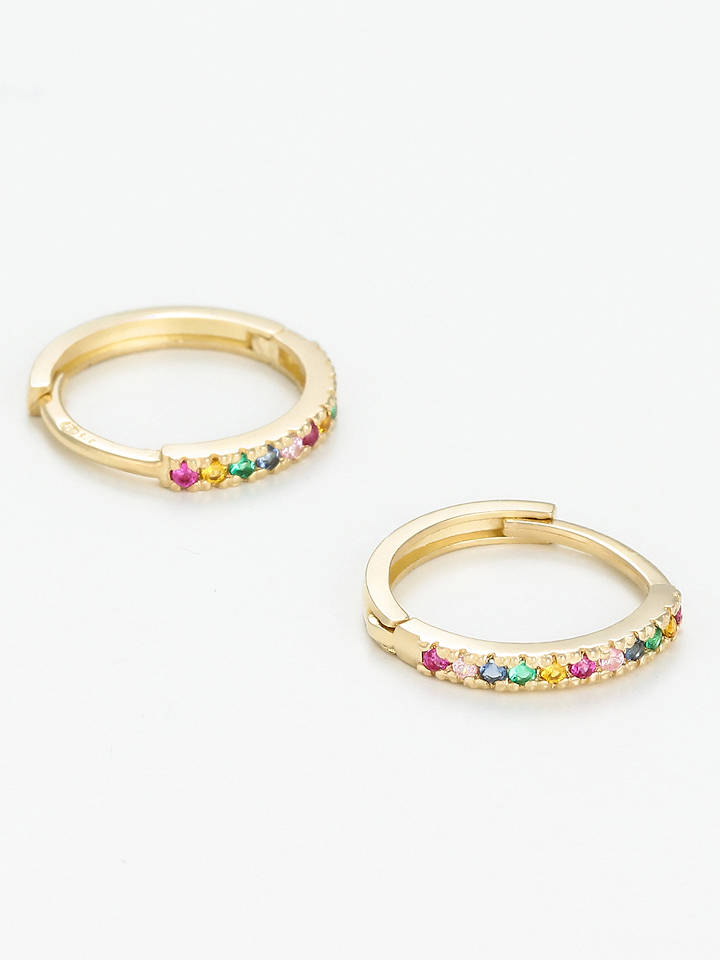 OR ÉCLAT Gold-Creolen "Créoles colored" mit Edelsteinen - onesize
