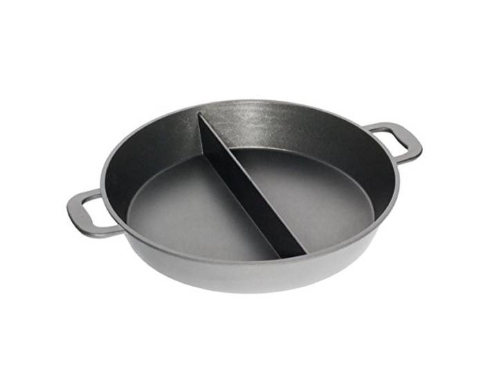 AMT Gastroguss Großraumpfanne/Grillpfanne für Garten und Profibereich, Ø 50 cm, 7 cm hoch, mit Mittelsteg, nicht induktionsgeeignet, Lotan® Antihaft-Veredelung, Gusspfanne (Aluguss), AMZN-750S