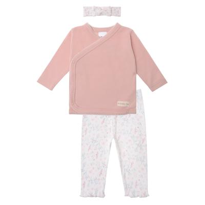 Erstausstattungspaket LILIPUT "Blümchen", Mädchen, Gr. 74/80, rosa (rosa, weiß), 100% Baumwolle, KOB Set-Artikel Erstausstattungspaket, bestehend aus Hose, Jacke und Stirnband