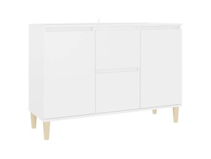 Buffet - ASHATA - Buffet bas blanc - 2 portes - 2 tiroirs - Aggloméré eucalyptus 103 5x35x70 cm
