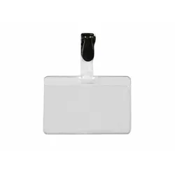 PAVO 50x Kartenhalter Ausweishülle Namensschild 60x90/50x86mm mit Clip + Einleger