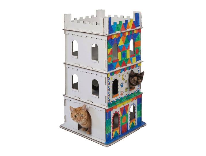 Katzenburg XL Pappe Weiss