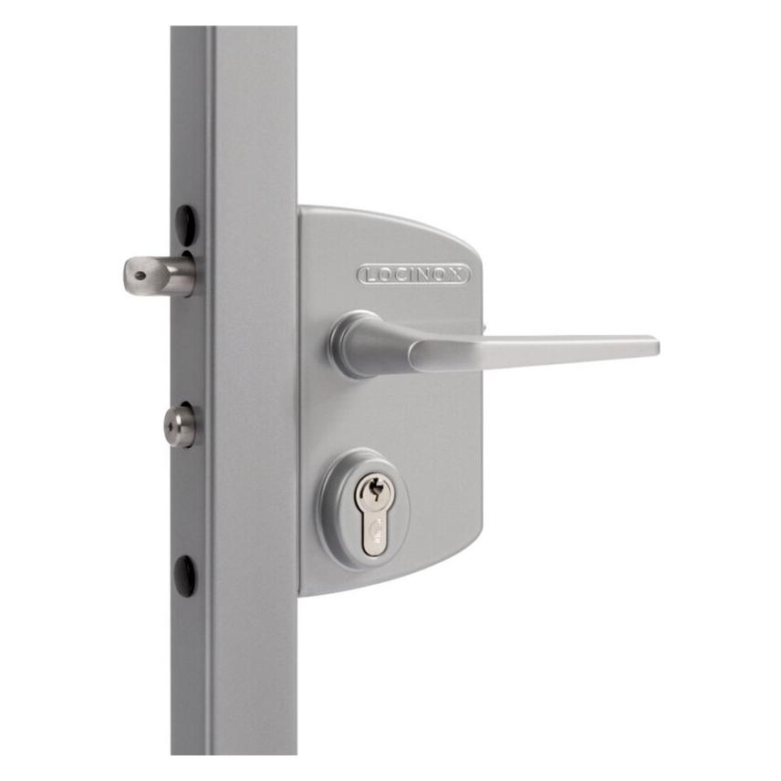Locinox Gartentorschloss für Rund- und Rechteckrohre LARQ/LAKQ (1 Stk.) (P00011716-SILV)