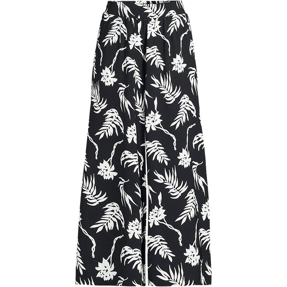 Creaseless 7/8-Palazzohose für Damen in Plus-Größe, Damen, size: plus, Schwarz, Polyester, by Lands' End