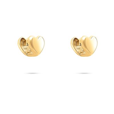 Paar Creolen TAMARIS "Schmuck Geschenk Edelstahl Doppelseitiger Herzstecker", gold (gelbgoldfarben), Ohrringe, Damen, Edelstahl